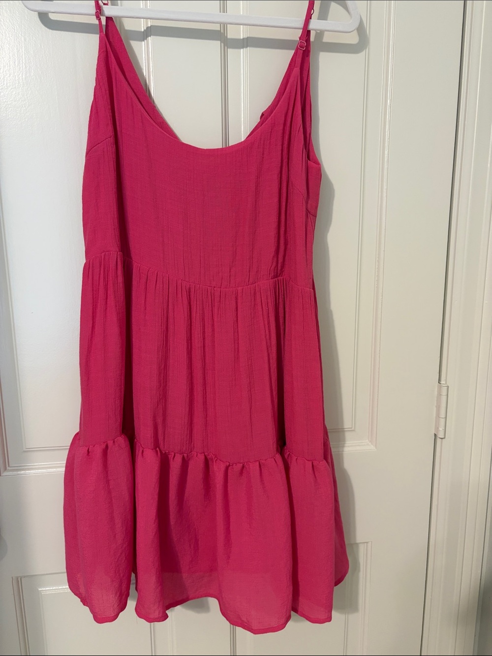 Bright Pink Tiered Mini Dress - Unbranded